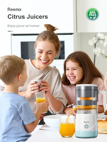 Vista 6 de Reemix Exprimidor eléctrico de cítricos, exprimidor de naranja completamente automático para naranja, limón, pomelo, exprimidor de cítricos