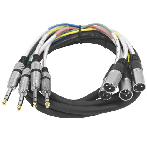 Vista 8 de Seismic Audio - SAXT-4x5M - Cable serpiente de 4 canales TRS de 1/4" a XLR macho - 5 pies de largo - Extremos reparables - Serpiente de efectos