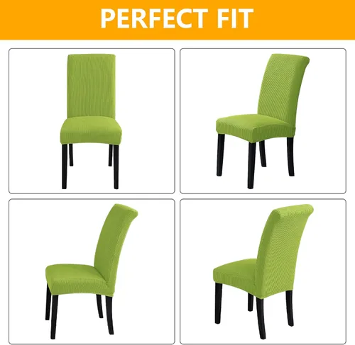 Vista 3 de Howhic Juego de 2 fundas para sillas de comedor, fundas elásticas para sillas de comedor, fundas para sillas de cocina de jacquard texturizadas