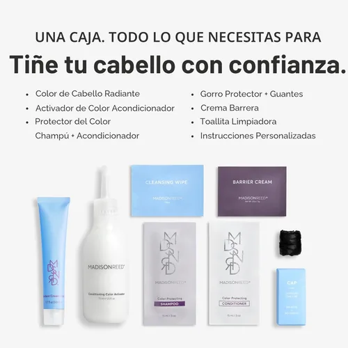 Vista 3 de Madison Reed - Kit de tinte radiante para el cabello, tinte permanente para el cabello, 100 % cobertura de canas, sin amoníaco, castaño Sondrio
