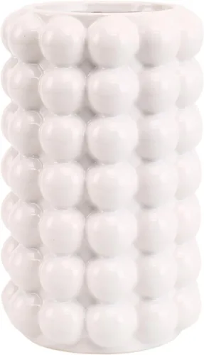 Vista 18 de Florero de burbujas, florero de cerámica beige para decoración bohemia, jarrones de cerámica para decoración moderna del hogar, jarrones decorativos