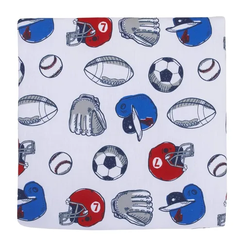 Vista 4 de Carter's Juego de 4 piezas para niños pequeños, azul/blanco/rojo All Star, 52 x 28 pulgadas