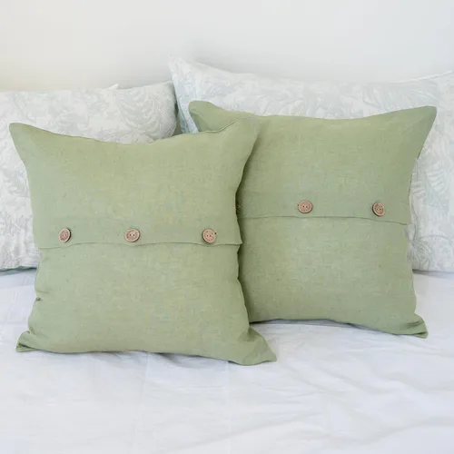 Vista 56 de Simple&Opulence - Juego de funda de edredón 100 % lino, 2 piezas con cierre de botón de coco, de lino francés lavado, color liso, suave