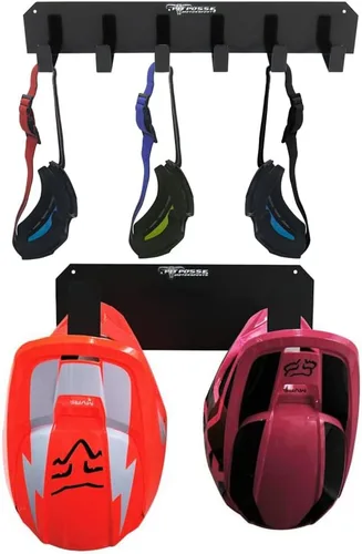 Pit Posse Soporte doble para cascos y gafas con 6 montajes, organizador colgante - Fabricado en EE. UU. - Accesorio de almacenamiento para gabinete,