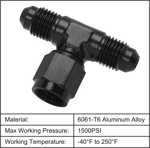 Vista 3 de EVIL ENERGY - Adaptador de montaje en T macho de 4AN con giro hembra de AN4 en el lateral, color negro