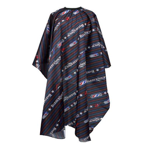 Vista 10 de Capa de corte de pelo profesional impermeable de nylon con cierre a presión, capa de peluquería y cuello plumero peine conjunto de pelo capa