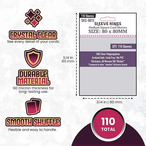 Vista 228 de Mangas cuadradas medianas (2.559 x 2.559 in) paquete de 110, 60 micras