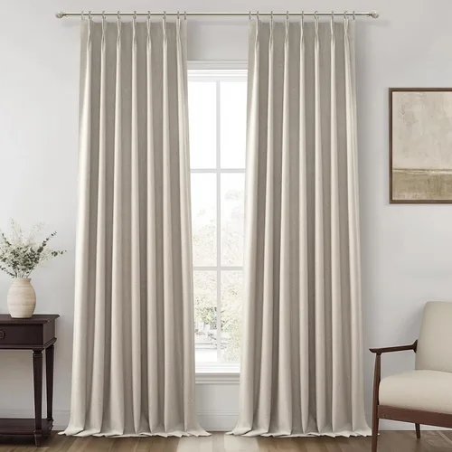 Vista 39 de Cortinas y Drapeados Modernos con Pliegues Pellizco Rosa Bebé de 84 Pulgadas de Largo, Juego de 2 Paneles para Sala de Estar, Cortina de Ventana