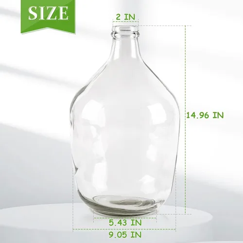 Vista 2 de Bfttlity - Jarrón de vidrio transparente alto de granja para ramas, jarrones de vidrio para centros de mesa en decoración del hogar (L)