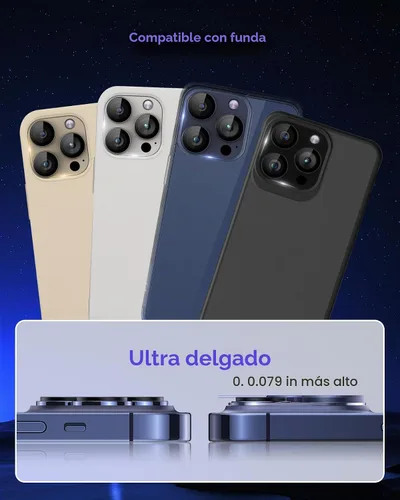 Vista 8 de Protector de lente de cámara para iPhone 17 Pro Titanio Negro+Negro 2-Negro+Negro