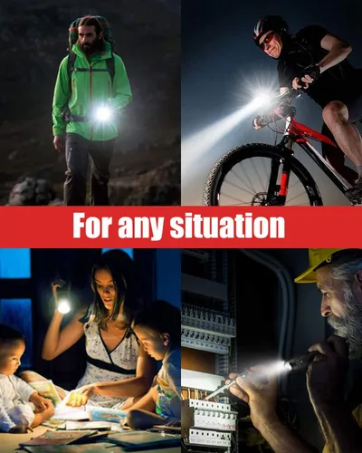 Vista 7 de Victoper Paquete de 2 linternas LED, linterna táctica brillante de alto lúmenes con 5 modos, luz de flash impermeable con zoom, regalos