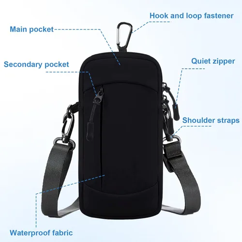 Vista 5 de Bolsa cruzada para teléfono celular con banda para el brazo, bolsa impermeable para teléfono compatible con iPhone y Android de hasta 7 pulgadas