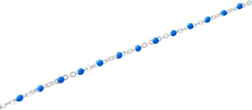 Vista 2 de Enamel Bead Bracelet Set in Sterling Silver with 18K Gold Plating or Sterling Silver, Bracelet with 7.5" Anchor Chain, Lobster Lock Clasp, Luxury