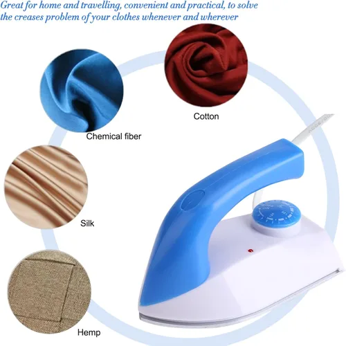 Vista 4 de Plancha de viaje con vapor, mini plancha, portátil, ligera, eficiente y de calentamiento rápido, mini plancha de ropa, ideal para acolchar