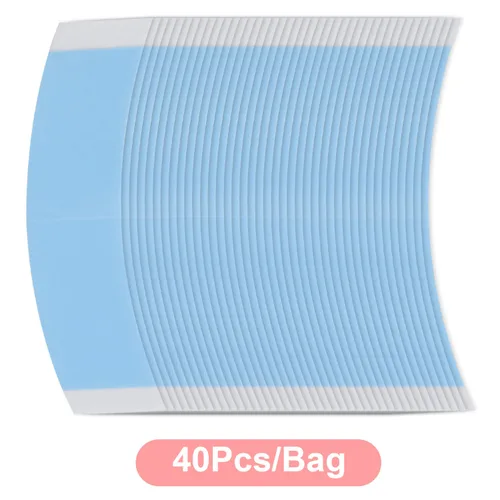 Vista 3 de Luter 40 cintas de peluca para pelucas de encaje, cinta adhesiva invisible de doble cara para pelucas, impermeable, curvada, peluca frontal curva
