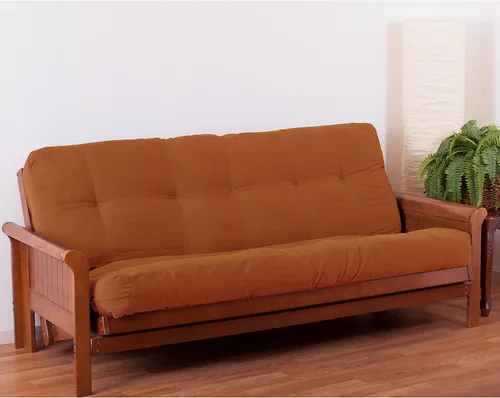 Vista 73 de Blazing Needles Renewal - Colchón futón de sarga de 8 pulgadas, individual, color borgoña