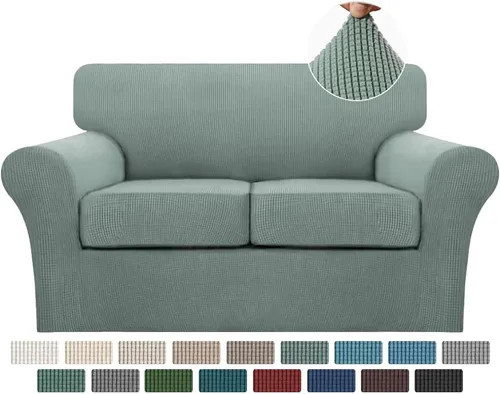 Vista 49 de Fundas de sofá de 4 piezas para sofá de 3 cojines, funda de sofá suave para perros, fundas de sofá lavables con 3 fundas de cojín individuales