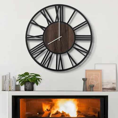 Vista 20 de LEIKE Relojes de Pared LED Grandes, Silenciosos, Sin Tictac, Funcionan con Pilas, Rústico Redondo Moderno Gran Reloj de Pared de Madera para Sala