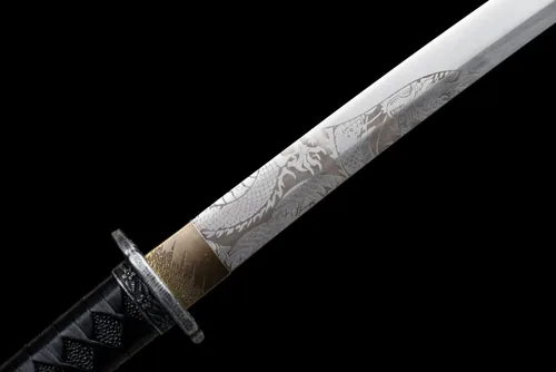 Vista 5 de Espada Katana Guntō hecha a mano, espada samurái japonesa real (espada completa), Catanas Japonesas Reales