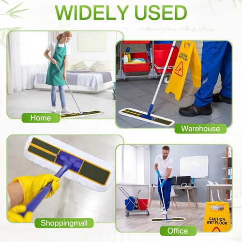 Vista 7 de Maxdot Paquete de 3 cabezales de repuesto para trapeador de polvo de 36 pulgadas para limpieza de suelos, microfibra comercial industrial comercial