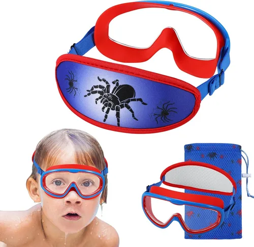 Vista 8 de Kids Goggles Swimming 4-7,Kids Goggles Fabric Strap,Wide View Swimming Goggles for Toddler