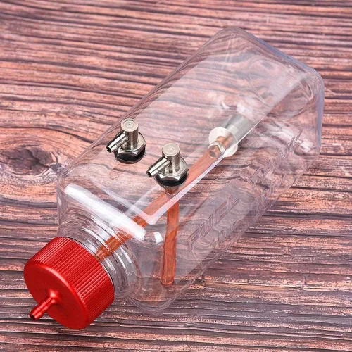 Vista 5 de Tanque de combustible a control remoto, piezas de accesorios, tanque de combustible de plástico transparente para avión RC (10.1 fl oz