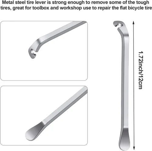 Vista 2 de 5 piezas de llave de radios de bicicleta herramienta de radios para bicicleta con palanca de neumático de 1 pieza Kit correcto de llanta