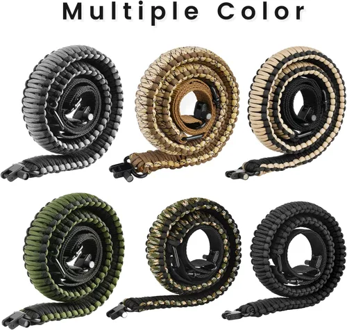 Vista 6 de CVLIFE Correa de Rifle 550 Paracord de 2 Puntos con Giratorio Tri-Lock para Caza y Exteriores