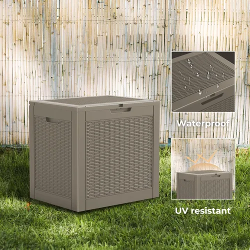 Vista 166 de DRATO Cajas de terraza, caja de almacenamiento al aire libre de 30 galones para cojín de patio, herramientas de jardín, impermeable y resistente a