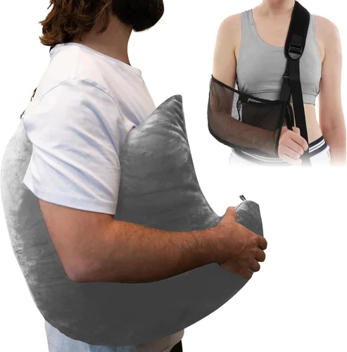 Vista 9 de Zomaple Almohada de cirugía de hombro para aliviar el dolor de hombro Almohada de puño giratorio súper suave para comodidad posoperatoria, apoyo