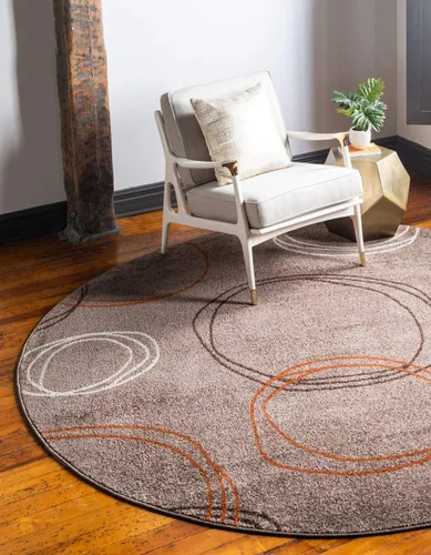 Vista 20 de Unique Loom - Tapete con diseño abstracto, informal, moderno y contemporáneo de la colección otoñal, rectangular de 2 x 3 pies, diseño con círculos