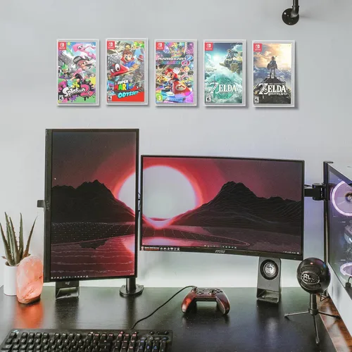 Vista 8 de CaSZLUTION Clear Acrylic Video Game Box Protector Case Compatible for Nintendo Switch Game Case, 3mm Thick Dustproof Wall Storage Holder Game