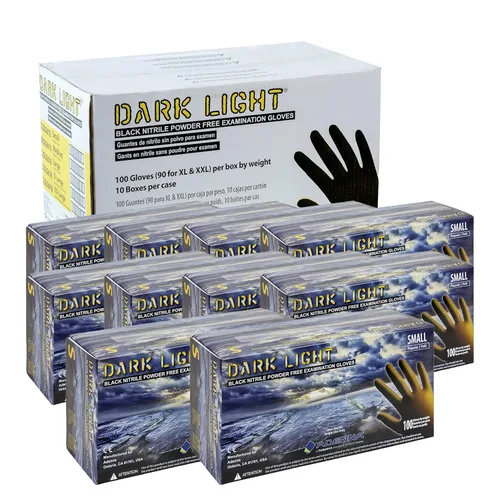 Adenna Dark Light - Guantes desechables de nitrilo a granel – 9 mil, guantes de goma de trabajo resistentes con agarre texturizado, sin látex y sin
