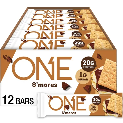 ONE S'mores Barras de proteínas, 0.71 oz de proteína, aperitivos sin gluten