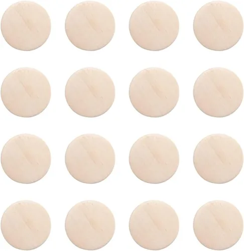 Vista 25 de Cheriswelry 100 cuentas de madera natural sin terminar de 0.631 pulgadas (0.630 in) con patrón grabado láser blanco antiguo, cuentas de madera