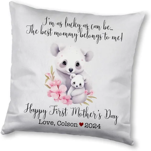 Vista 11 de Happy Mother's Day Koala Design, First Mother's Day Custom Pillowcase, Personalized Mother's Day Pillowcase, Gift for Mom, Home Decor
