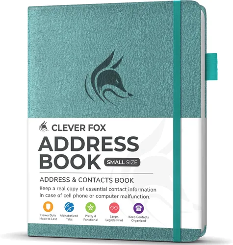 Vista 8 de Clever Fox - Libreta de direcciones con pestañas alfabéticas - Libro de teléfono y direcciones de cuero PU para guardar contactos de forma segura