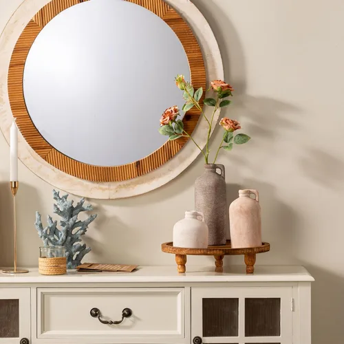 Vista 9 de Jarrón de cerámica para decoración de mesa del hogar - Juego de 3 jarrones de flores para decoración de sala de estar, cocina, decoración de granja