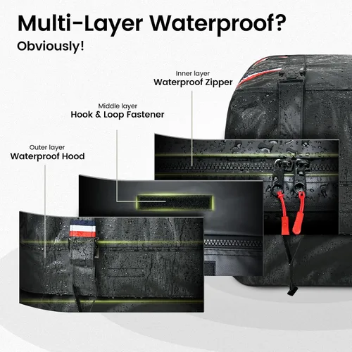 Vista 3 de Kylinlucky Bolsa de carga para techo de 23 pies cúbicos – IPX6 impermeable, 1200D de triple capa, ajuste universal para automóviles y SUV