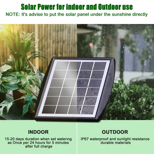 Vista 3 de JIYANG - Kit de riego automático solar por goteo, dispositivo de riego automático automático fácil de bricolaje compatible con plantas de macetas, 6