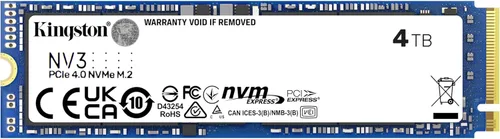 Vista 8 de Kingston NV3 500GB M.2 2280 NVMe SSD PCIe 4.0 Gen 4x4 Hasta 5000 MB/s SNV3S/500G
