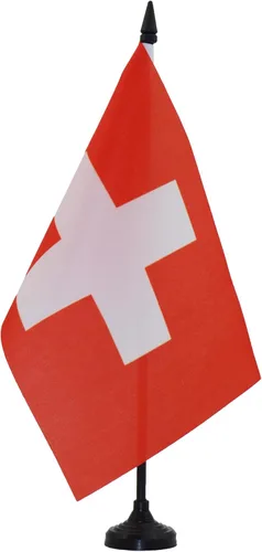 Vista 198 de Aland Table Flag 4'' x 6'' - Aland - Finland Desk Flag 15 x 10 cm - Black plastic stick and base - AZ FLAG