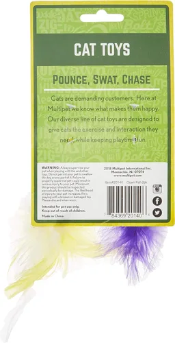 Vista 3 de Pez payaso de hierba gatera de 4.5 pulgadas con colas de plumas, los colores varían (dos peces)