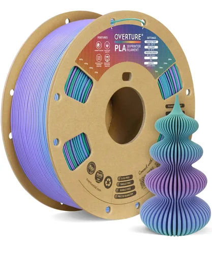Vista 14 de OVERTURE Filamento PLA 1.75mm, Filamento de impresora 3D enrollado cuidadosamente 1 kg de carrete (2.2 libras), precisión dimensional +/- 0.02 mm