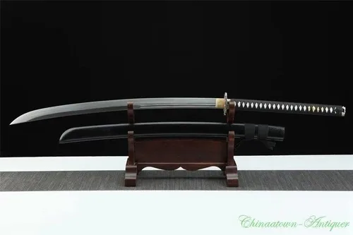 Vista 3 de GLW - Katana Samurai hecha a mano para cortar un caballo, espada japonesa Katana con patrón de acero Ninja Battle Ready#4072