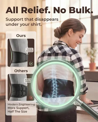 Vista 6 de Sparthos - Cinturón de soporte para la espalda – Alivio inmediato del dolor de espalda, ciática, hernia de disco – Soporte transpirable
