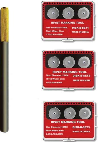 Vista 12 de Herramienta para hacer remaches modelo RM-B1 - Engranaje de gran diámetro (paso 0.35/0.4/0.018 in) - Escribidor estable para líneas largas y rectas