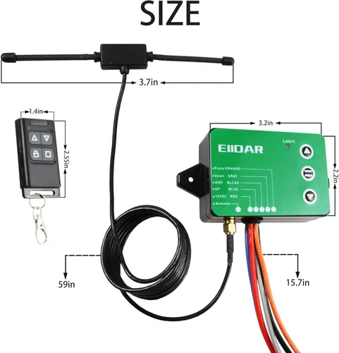 Vista 2 de Controlador de remolque de descarga inalámbrico Control remoto inalámbrico para controlador de remolque hidráulico de 3 cables/4 hilos