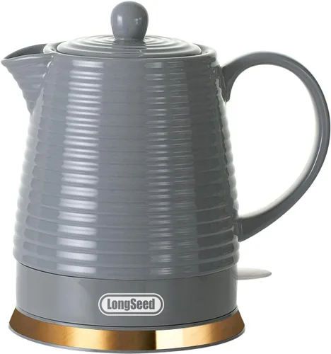 Hervidor eléctrico de cerámica, 1.2L/1000W, apagado automático, sin BPA, diseño antiquemaduras, rotación de 360 grados, hervidor de té eléctrico de