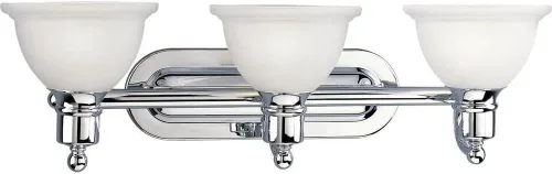 Vista 4 de Progress Lighting P3163-20 Soporte de pared de 3 luces con vidrio grabado blanco, bronce antiguo